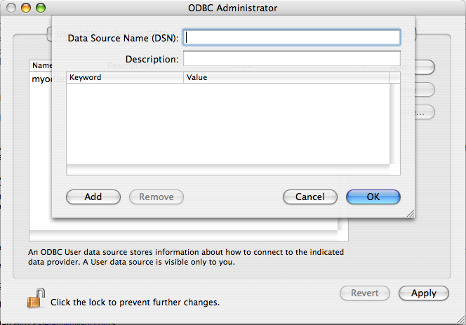 ODBC Administrator Add
DSN-Dialog